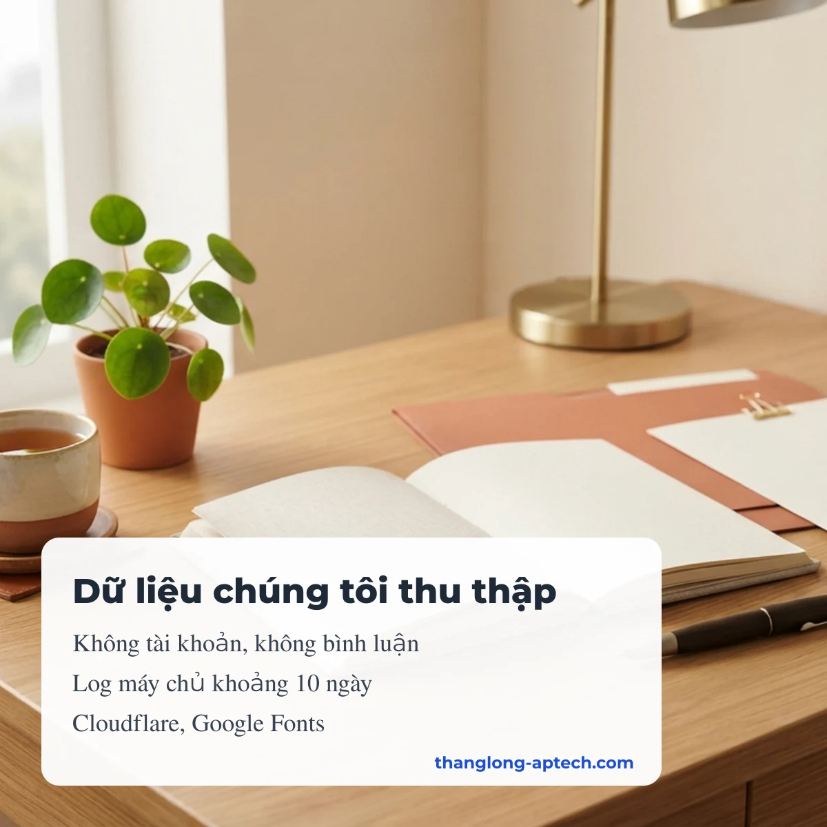 Dữ liệu Thăng Long Kí Tự thu thập: log máy chủ ngắn hạn, plugin bảo mật, Cloudflare, Google Fonts